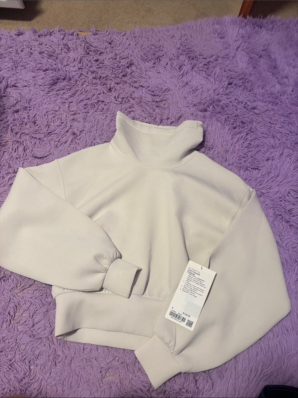 lululemon athletica Cream Cropped Funnel Neck Sweater